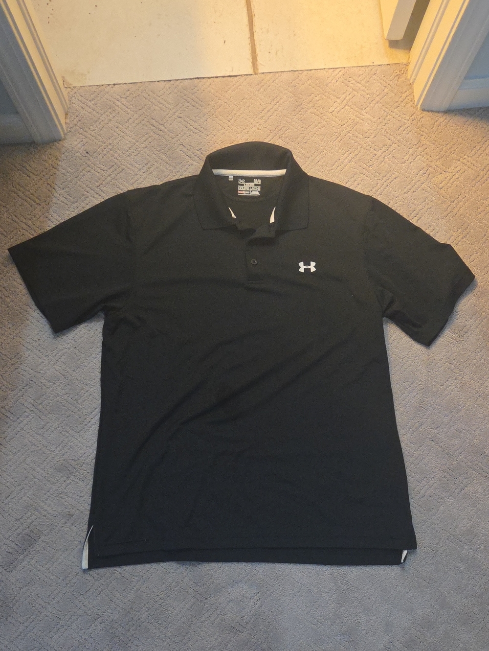 Under Armour Black Men's Performance Polo with White Logo